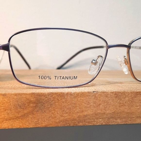 100% Titanium Eyeglass Frame, Woman, Rx'able, Purple Glasses, 56 16 140 NEW - Picture 2 of 11